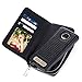 TabPow Moto Z Play Droid Case, Weave Zipper Cash Slot, Card Slots, Button Snap, Flip PU Leather Wallet Case Cover With Detachable Magnetic Hard Case For Motorola Moto Z Play Droi - Weave Black