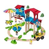 Fisher-Price Wonder Makers Slide & Ride Schoolyard - 75+ Piece Building and Wooden Track Play Set for Ages 3 Years & Up