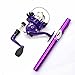 Freehawk Mini Carbon Fiber Telescopic Pen Fishing Rod Pocket Pen Fishing Pole Pocket Travel Fishing Rod Sea Fishing Rods + 2000 Aluminum Spinning Fishing Reel + Fishing Line (Purple )