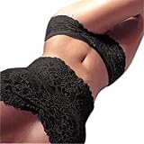 Lingerie Set,Haoricu 2017 Hot Sale! 2 Color Women White Balck Lace Tube Top Briefs Underwear Set Club Underwear (L, Black)