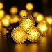Qedertek 2 Pack Chuzzle Ball Solar String Lights, 15.7ft 20 LED Lights for Indoor/Outdoor, Home, Lawn, Garden, Wedding, Patio, Party, and Holiday Decorations (Warm White)