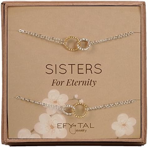 Matching Bracelets for Big Sister and Little Sister, Sterling Silver and Gold Filled Sisters Bracelet Set