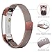 bayite Stainless Steel Bands Compatible Fitbit Alta and Alta HR, Milanese Loop Mesh Women Men(Coffee Brown Small)