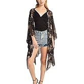 Women's Bohemian Floral Chiffon Beach Cover up Swimsuit Kimono Summer Swimwear Cardigans