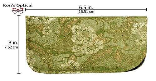 2 Pack Soft Eyeglass Slip Case For Women - Floral Paisley In Sage Green & Blue - Thumbnail 3