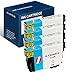 INK4WORK 200XL Cyan Remanufactured Ink Cartridge Replacement for Epson T200XL T200 XL Expression XP-410 XP-400 XP-310 XP-200, WorkForce WF-2520 WF-2530 WF-2540 (Cyan, 4-Pack)