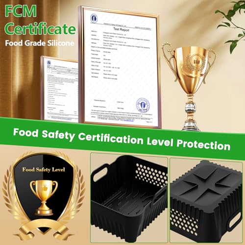 Silicone Mould Hot Air Fryer Accessories for Ninja Double Stack XL 9.5L Air Fryer SL400EU SL400EUCP, Pack of 2 Airfryer Silicone Insert for Ninja Foodi MAX Dual Zone SL400EU/COSORI 8.5L, 27 Items