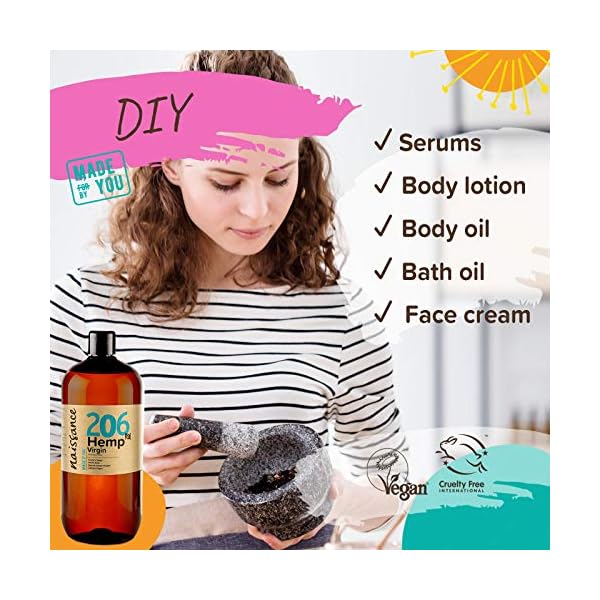 Naissance HanfÃ¶l (Nr. 206) - 900ml - Kaltgepresst HanfsamenÃ¶l fÃ¼r Gesicht, Haut, Haare – Bild 7