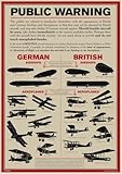 World War 1 Public Warning Aircraft Identification Poster - A3 by Westair