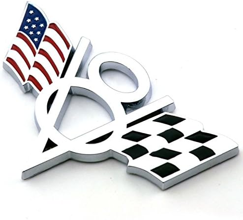 YND 2 PCS Car V8 Flag Emblem Badge Sticker Metal Decal Universal for All Car Model