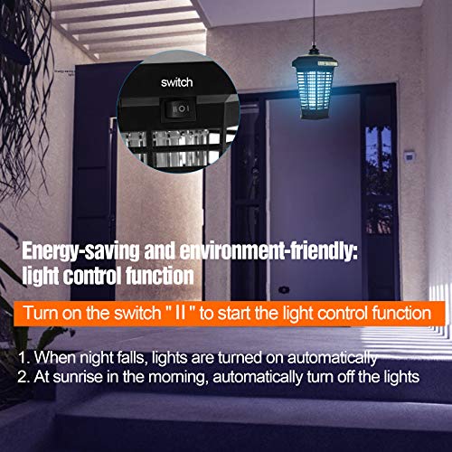 Electric Bug Zapper, Indoor and Outdoor Mosquito Zappers 4200V Waterproof IPX4 with UV Tube and Attractant 2 in 1 Trap Insect for Home Garden Backyard Patio Porch