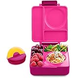 OmieBox Bento Lunch Box With Insulated Thermos For Kids [Pink / Meadow / Blue]