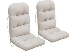 Skypatio Adirondack Chair Cushions Set of 2, Thickened Waterproof Outdoor Patio High Back Rocking Lawn Chair Cushions (Light 