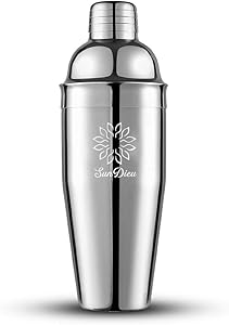 Cocktail Shaker, Martini Shaker by SunDieu, 25oz Premium Food Grade 18/8 Stainless Steel Alcohol Shaker, Bartender Tool with Built-in Strainer, Large Cocktail Shakers, Bar Drink Shaker, Martini Mixer