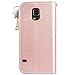 Galaxy S5 Case, CinoCase Luxury 3D Bling Crystal Rhinestone Wallet Leather Purse Flip Card Pouch Stand Cover Case with Shiny Diamond Pearls & Lovely Heart Pendant for Samsung Galaxy S5 - Rose Gold