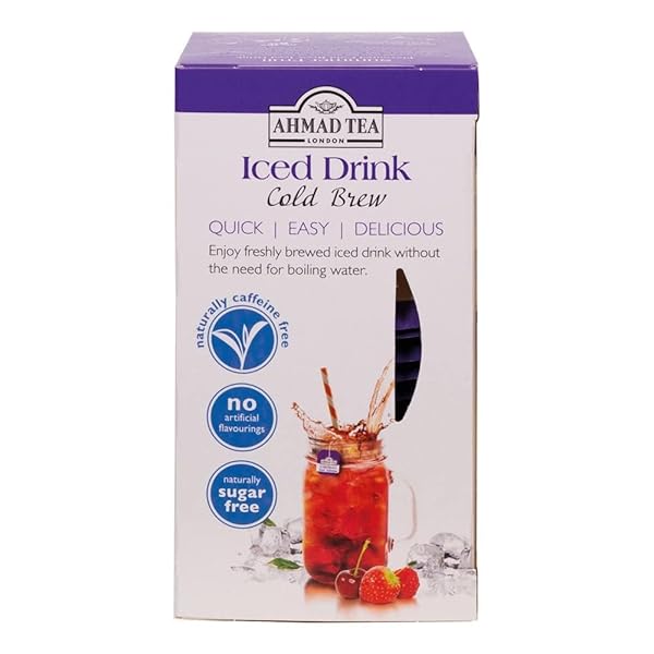 AHMAD TEA HERBAL TEA, COLD BREW SUMMER FRUITS TEABAGS, ICED TEA, 20 CT (PACK OF 1) – DECAFFEINATED