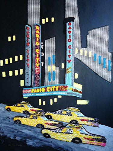 RADIO CITY large Beadwork Bead embroidery painting on canvas 30 x 40 Ready to Ship e