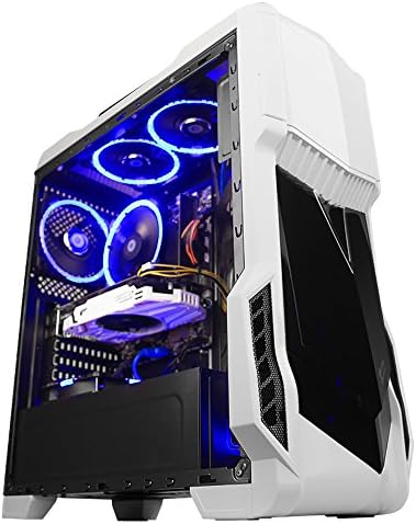 GETWORTH AMD Computer Desktop PC(AMD Ryzen 7-1700, Gigabyte AB350M GAMING 3, GTX 1080Ti 11GB, Corsair 16G DDR4 2400 RAM, Intel 256GB SSD, 1TB HDD, 4 LED Fan, Genuine Win 10 Home), Designed for Gamers