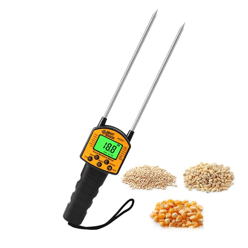 Soil Moisture Meter, Digital Plant Soil Moisture Meter with Steel Needle, Handheld Grain Moisture Meter Humidity for Gardening, Lawn, Farming and Outdoor Plants