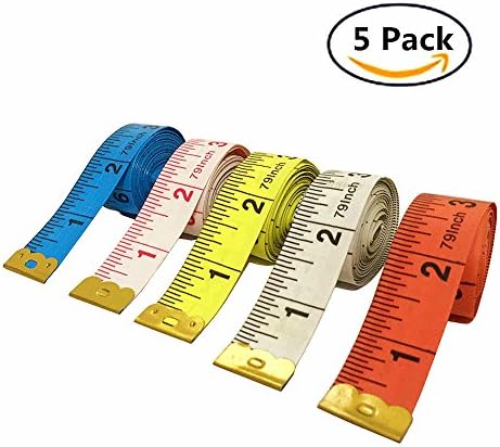 Soft Measure Tape Body Measuring Ruler Sewing Tailor Tape Measure 79 Inch /200 CM Colorful，5 Pack