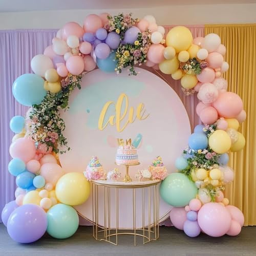 100 PCS Pastel Latex Balloons, 12-Inch Round Macaron Multicolor Balloons for Birthday Party, Baby Shower, and Wedding Decorations