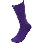 Feraricci Solid Color Casual Dress Socks for Men - Colorful & Comfortable Crew Socks