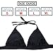 FITTOO Womens Sexy Padded V-Neck Triangle Bikini Top Push up Lace-up Classic Retro Swimsuit Black S