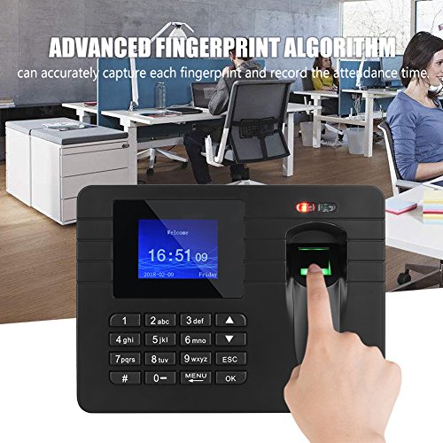 Richer-R 2.4in TFT LCD Screen Fingerprint Time Clock Recorder Employee Attendance Machine 100-240V Suitable for the entrances and exits of office, factory, hotel, school, etc.(Black) - Thumbnail 7