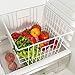 Farmhouse Decor Metal Wire Food Organizer Storage Bin Baskets with Handles for Kitchen Cabinets, Pantry, Bathroom, Laundry Room, Closets, Garage (set of 2)