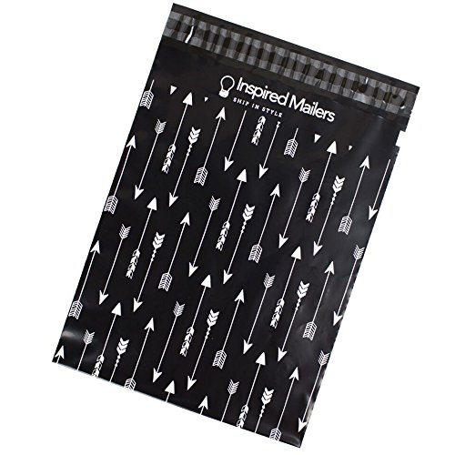 Inspired Mailers Poly Mailers 10x13 Tribal Arrows â€“ Pack of 100 â€“ Unpadded Shipping Bags (Black/White)