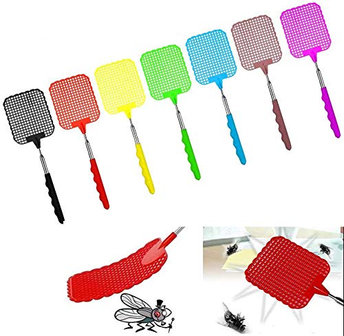 YUIP 7 Pack Fly Swatter, Extendable Fly Swatter, Telescopic Fly Swatters, Manual Swat Pest Control with Durable Stainless Steel Telescopic Handle, Lightweight for Swatter
