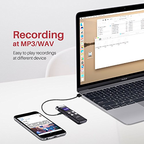 EVISTR 8GB Digital Voice Recorder with Playback - Portable Recorders for Lectures Sound Audio Recording Device Dictaphone