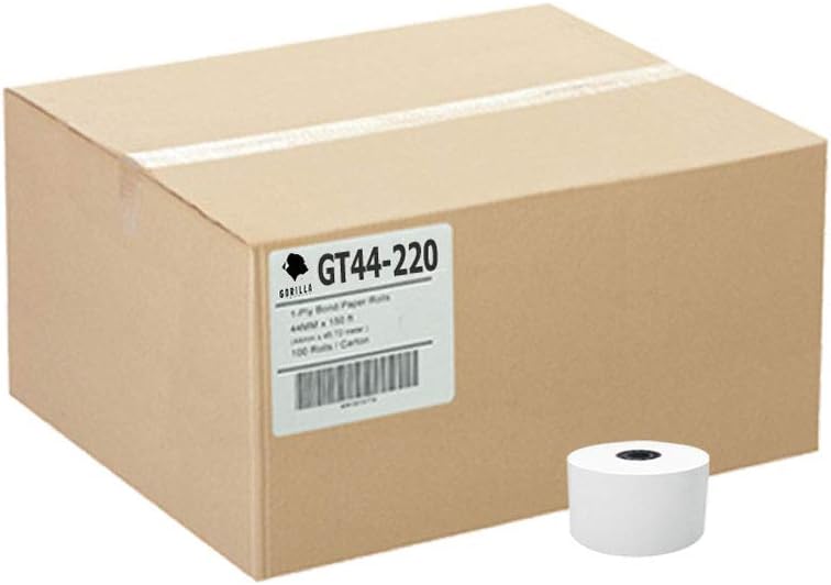 (100) 44mm X 220' 1ply Thermal Paper Rolls Cash Register Office Products