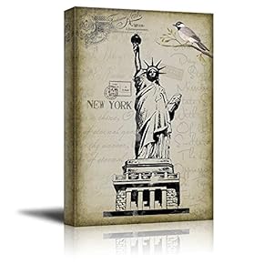 Statue of Liberty Placed onto a Vintage Style Background