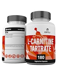 ebysu L-CARNITINE Tartrate – 180 Cápsulas, 1000 mg MAX fuerza Pure L Carnitine Suplemento