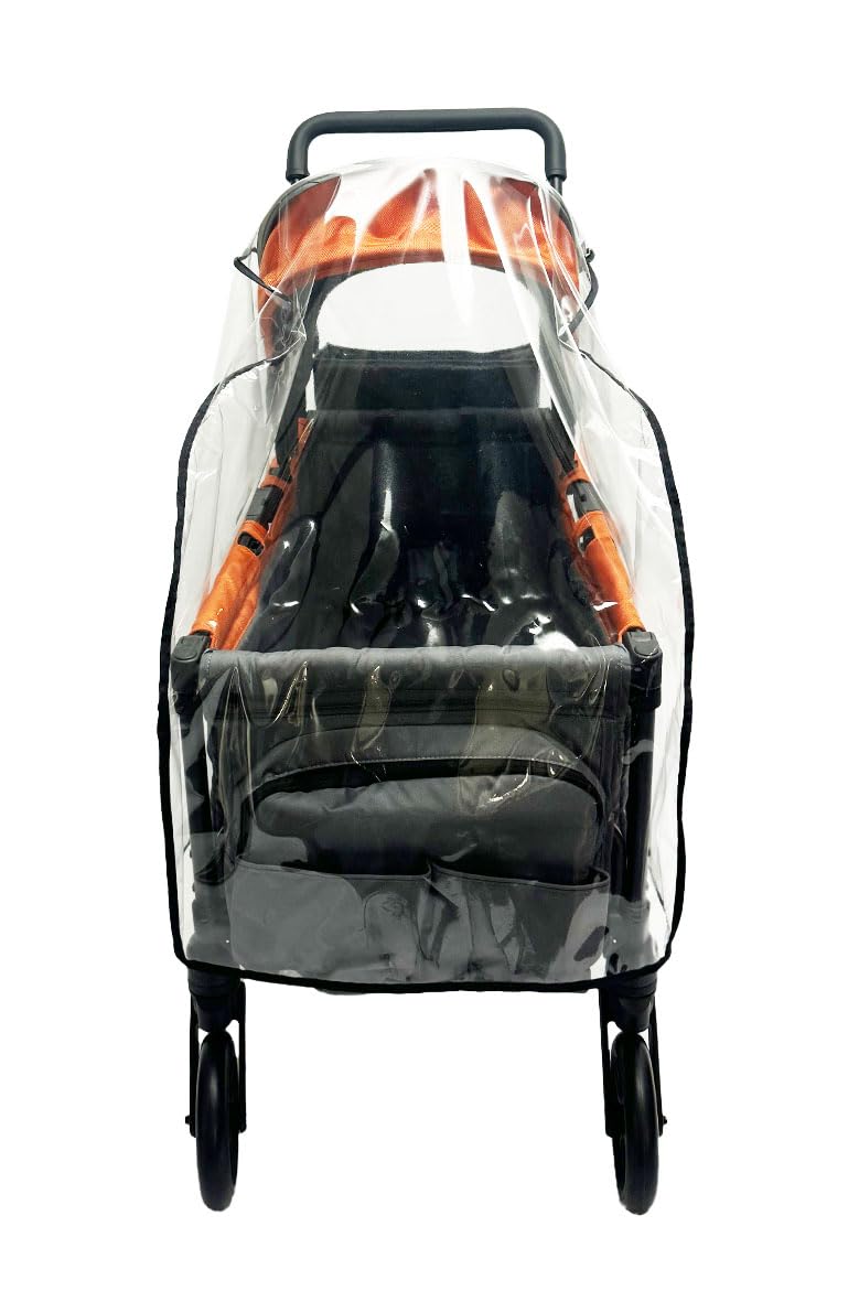 SASHA'S Rain and Wind Cover for Jeep Sport All-Terrain Stroller Wagon, Clear Design, Ventilation Holes, Maximum Coverage Made in USA (Stroller not Included)