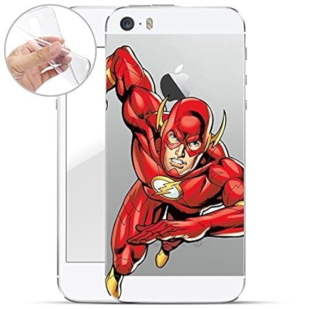 FINOO | iPhone SE Weiche Flexible lizensierte Silikon-Handy-Hülle | Transparente TPU Cover Schale mit Justice League Motiv | 