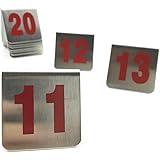 Amatolo 10 Pcs Metal Tent Style Stackable Table Numbers,Place Cards Suitable for Restaurants Cafes Bars and Personal Gatherings. (Numbered 11 Through 20)