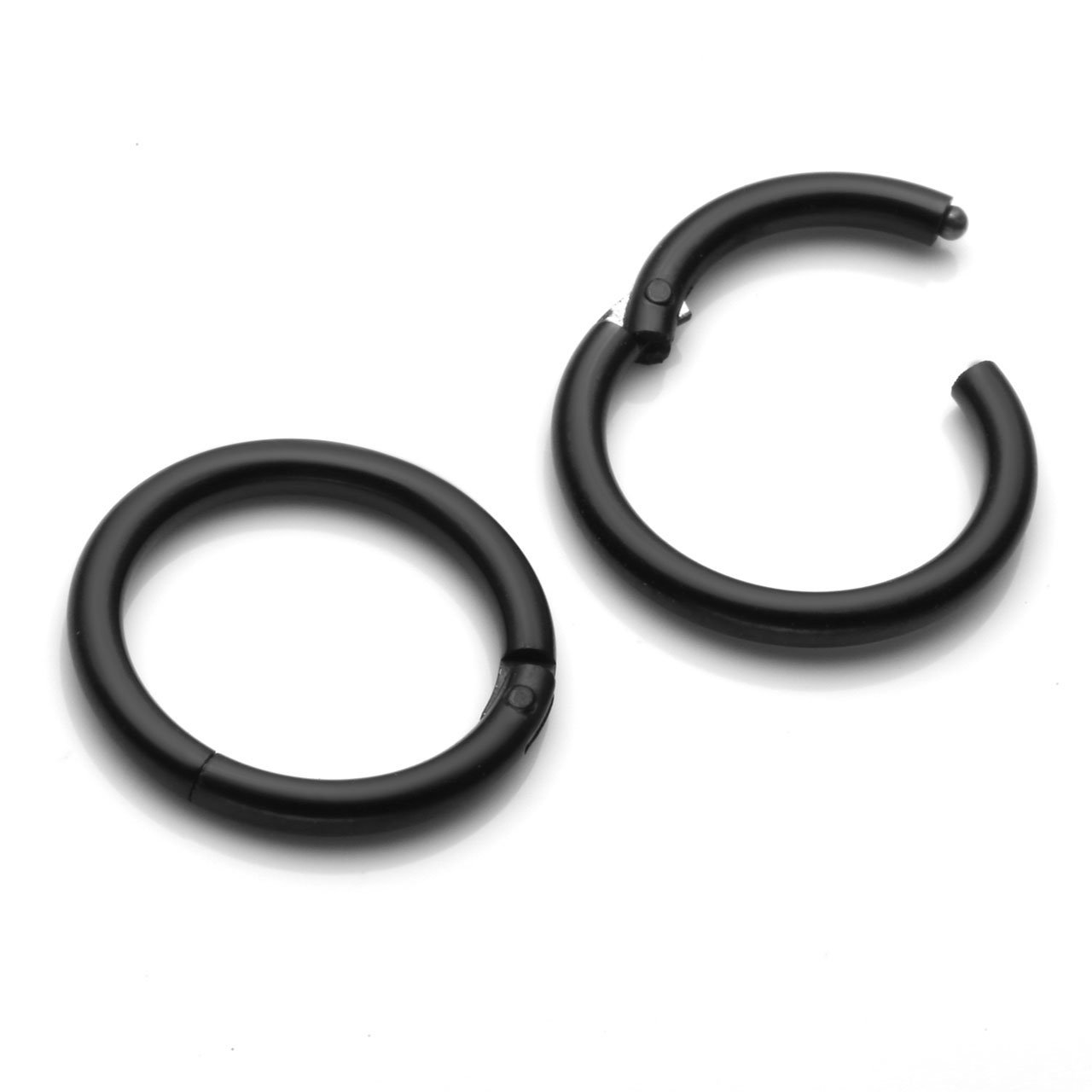 Zysta Black Ear Piercing Set Stainless Steel Tragus Helix Cartilage Nose Septum Industrial Studs Barbell Horseshoe Hoop Ring Cubic Zirconia
