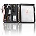 PELLICANO Professional Vegan Leather Portfolio Organizer – Black Handcrafted Faux Leather Business Padfolio for Men and Women with 3 Ring Binder, iPad Holder, Legal Pad, and More, 13 x 10.6 x 1.5 in.