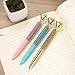 3 Pcs Diamond Pens, Metal Ballpoint Pen With Big Crystal Diamond for Women and Student, Gold Pink and Blue,School and Office Supplies,Black Ink with10 Replacement Refills By YWSYC (3Pcs)