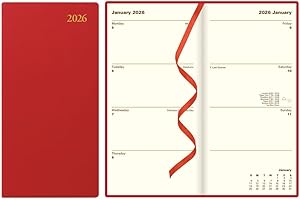 Letts of London® 2026 Signature Weekly/Monthly Planner, 12 Months, January to December, Bonded Leather, Slim Size, 6.625" x 3