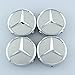 ZZHF1 Wheel Center Caps For Mercedes Benz 75mm - Raised Star Wheel Rim Insert Caps (4Pcs) (Silver)