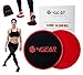 4GEAR Gliding Discs Core Sliders, Dual Sided to Work on Carpets and Hardwood Floors, Set of 2 Exercise Sliders, Tote Bag and Exercise Guide Included