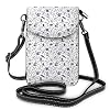 Women Mini Purse Crossbody of Cell Phone，Pattern with Lavender and Garden Accessories Floriculture Theme