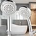 Eco Universal High Pressure 8 Setting Hand-held Rain Shower Head w/ 5ft Flexible hose– American Standard ShowerHead with Anti-Clogging Nozzles for High- Low Pressure Massage Spa Water Saving Output