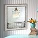 Stonebriar Rustic Galvanized Metal Magnetic Memo Board for Wall with Clip and Wire Basket