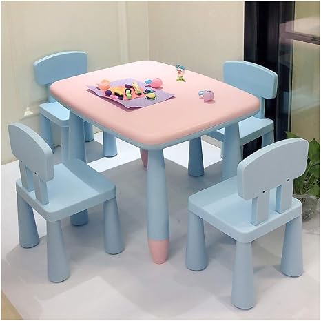 Amazon Chaxia 子ども用テーブル 椅子セット 子供用おもちゃのテーブル チェアー セット 幼稚園 プラスチック製のテーブルと椅子 ゲーム おもちゃのテーブル 動きやすい 1テーブル 椅子4脚 強い支持力 Color F 寝具カバー シーツ オンライン通販