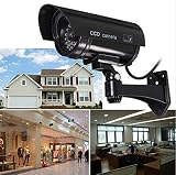 BW 2pcs 1100B Fake CCTV Security Camera Imitation with Flashing Light Black view 6