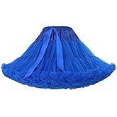 PhilaeEC Women's Elastic Chiffon Petticoat Puffy Tutu Tulle Skirt Princess Ballet Dance Pettiskirts Underskirt Multi-Layer
